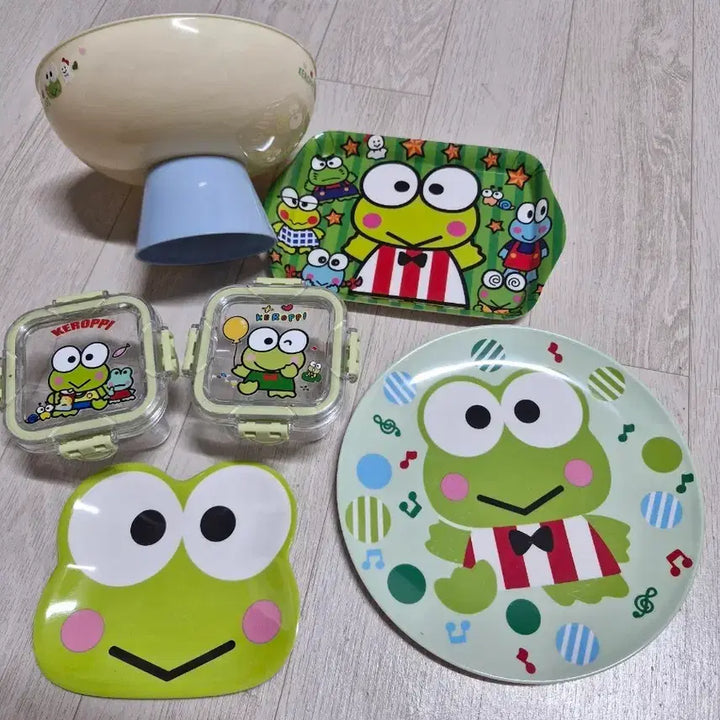 [BUNJANG] Keroppi Tableware &amp; Tray Set / 케로피 식기,쟁반 등 세트