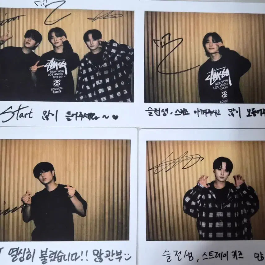 [BUNJANG] Stray Kids Signed Polaroid 4 Set / 스트레이 키즈 사인 폴라로이드 4종 세트 오늘만 4천원 할인