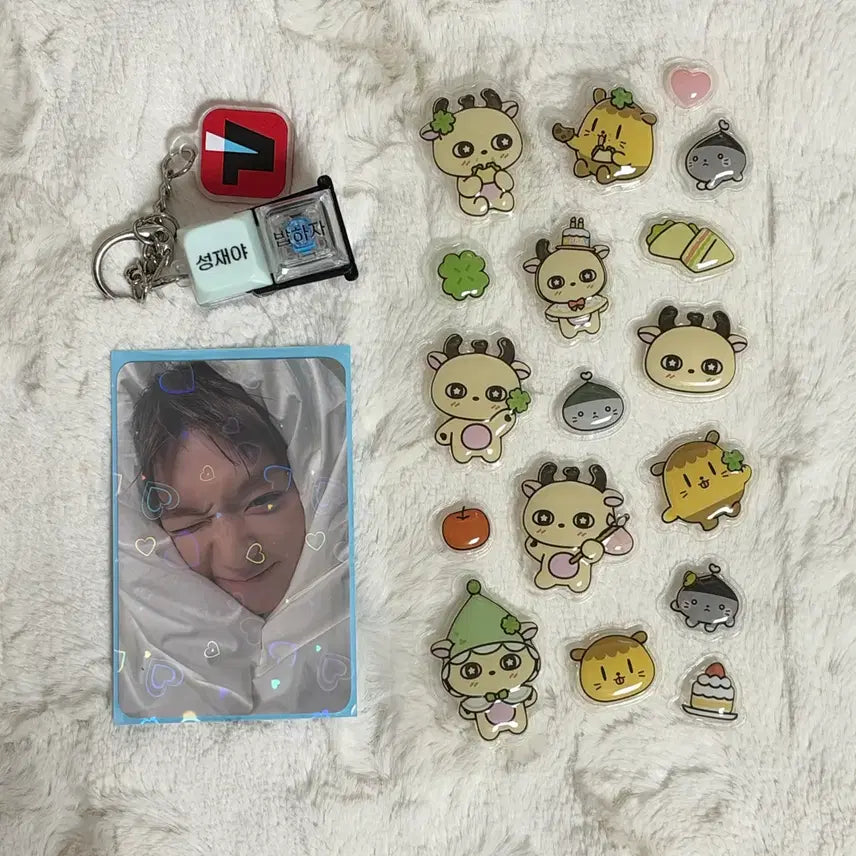 [BUNJANG] Park Ji Hoon Bundle Set Sticker, Keycap / 박지훈 일괄 양도 소심이 소심이팝업 스티커 포맨트 포카 취사병 키캡