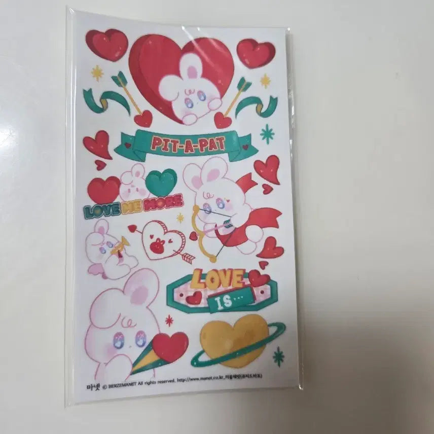 [BUNJANG] Manet Secret Sticker Heart Rabbit (3-Sheet Bundle Free Shipping) / (3장-묶음이상 무배)마넷 시크릿 스티커 하트 토끼