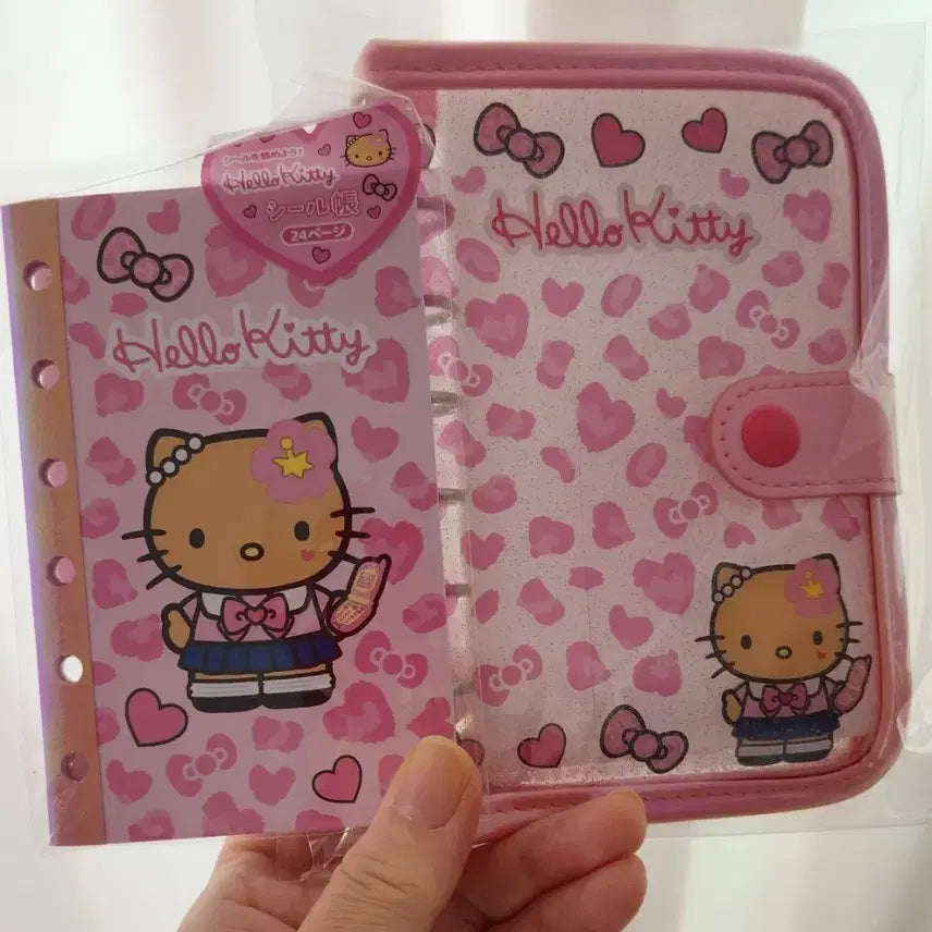 [BUNJANG] Hello Kitty Leopard Print Mini Binder / 키티 씰바인더