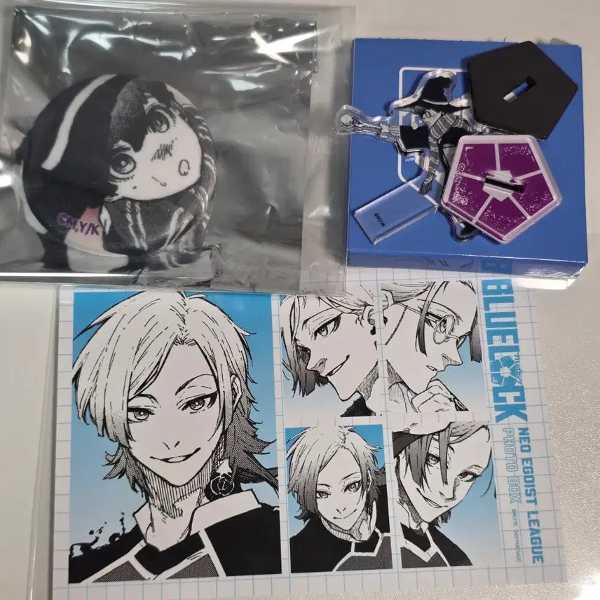 [BUNJANG] Blue Lock Nes &amp; Kaiser Merchandise Bundle Set (Can Badge, Mini Magnet Acrylic, Proof Photo) / 일괄) 블루록 네스 말랑캔뱃지 미니자석 아크릴 카이저 증명사진 굿즈