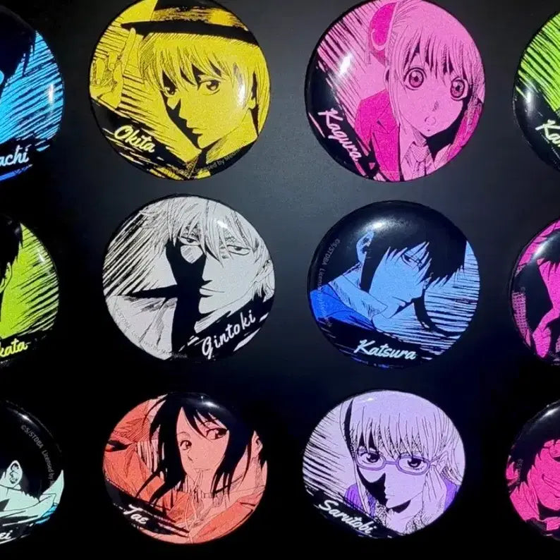 [BUNJANG] Gintama Badge Bundle Set with Original Box and Pouch / 은혼 뱃지 일괄 양도 (뱃지 박스와 봉지있음)
