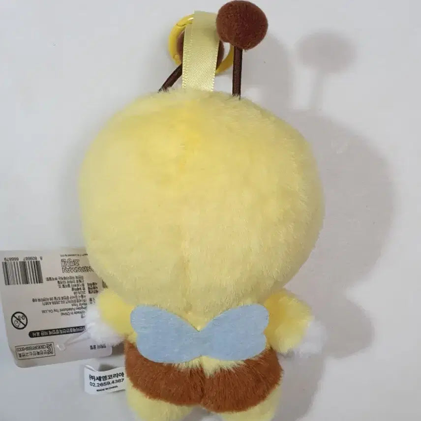 [BUNJANG] Anpanman Animal Rattle Bee Plush Keychain New / 호빵맨 동물 딸랑이 꿀벌 인형 키링 새상품