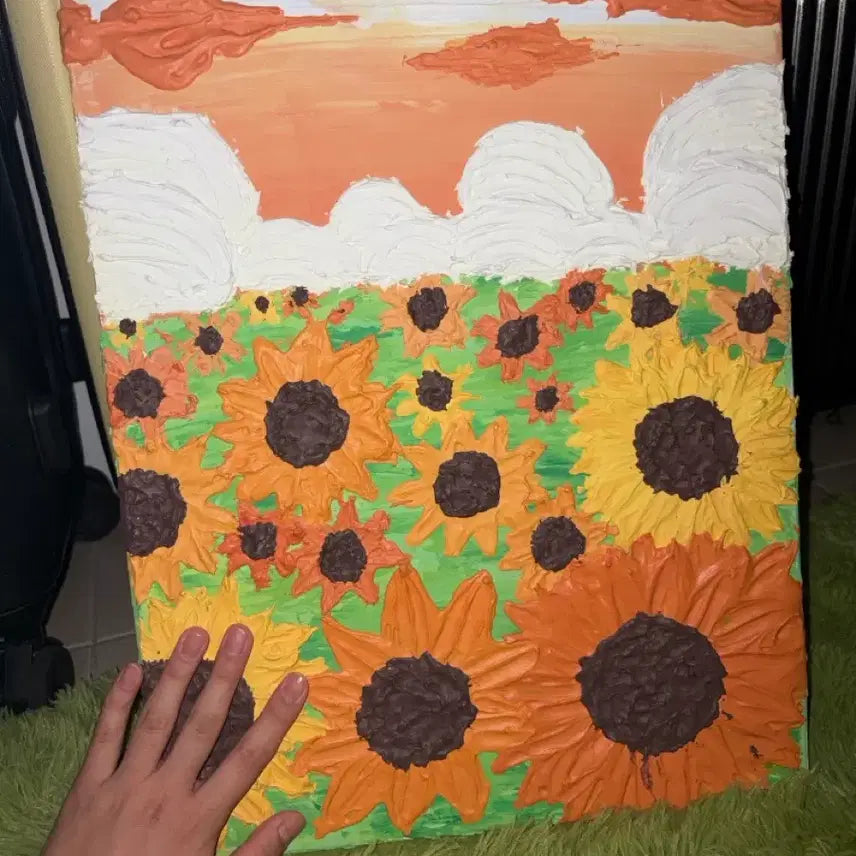 [BUNJANG] Original Sunflower Landscape Painting / 해바라기 풍경 그림판매( 직접그림)