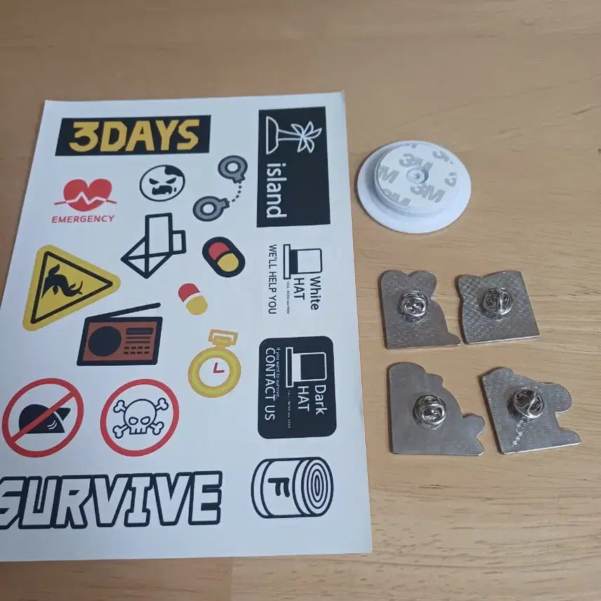 [BUNJANG] Jamddal 3DAYS Pin Badge Grip Talk Sticker Set / 잠뜰 3DAYS 핀뱃지 그립톡 스티커 세트
