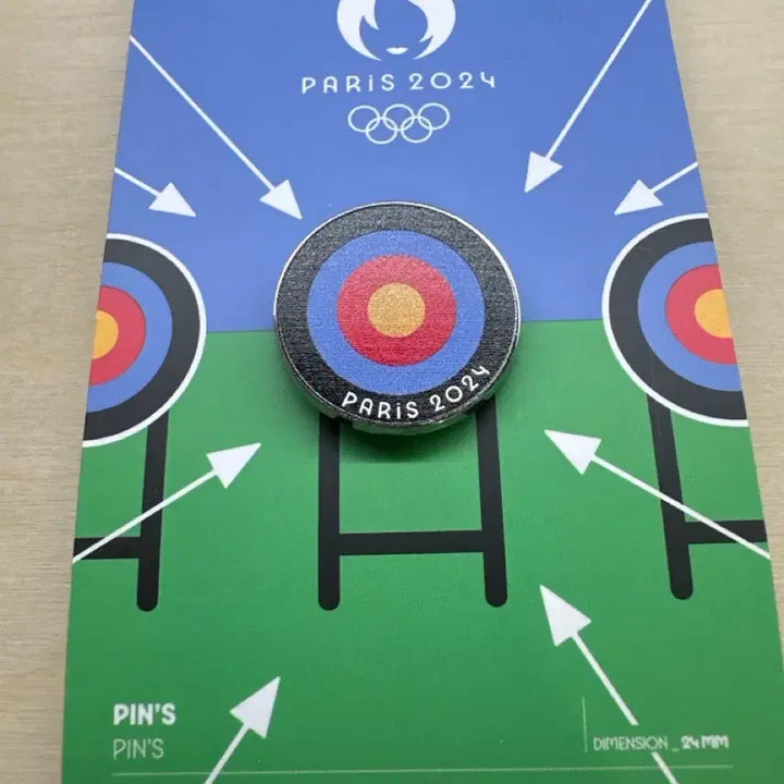 [BUNJANG] 2024 Paris Olympics Official Archery Pin Badge / 2024 파리올림픽 공식 핀뱃지 양궁