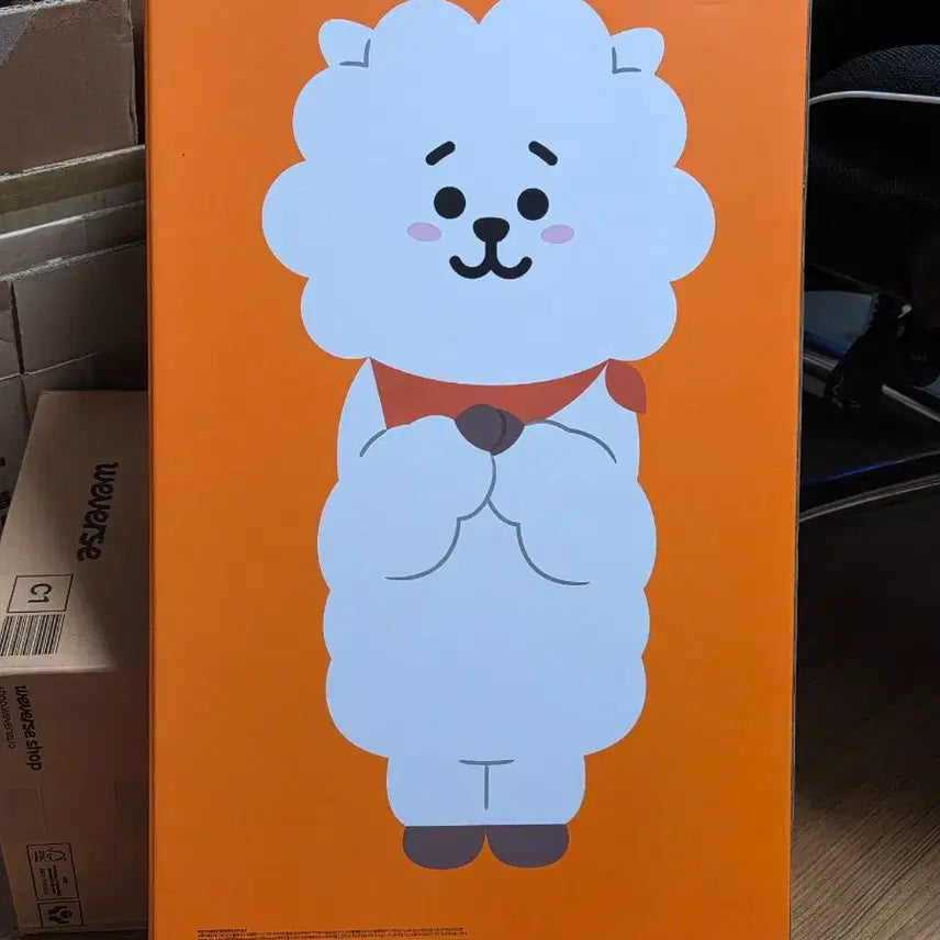 [BUNJANG] BTS BT21 RJ Jumbo Standing Doll / 방탄 BT21 RJ 알제이 점보 스탠딩 미사용 희귀 레어