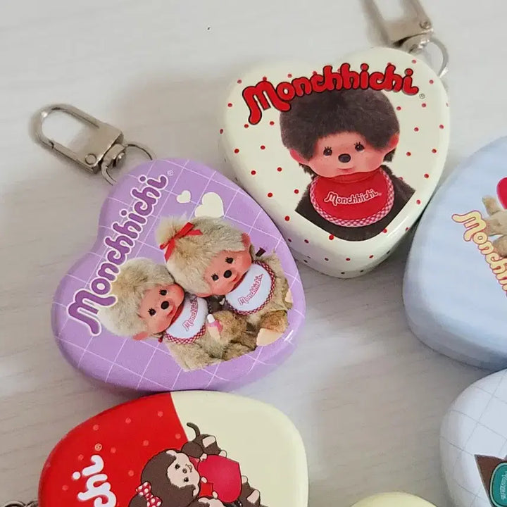 [BUNJANG] Monchhichi Dubai Heart Chocolate Tin Case Keychain Bundle Set (6 pcs) / 몬치치 가챠 두바이 하트초코틴 2탄 틴케이스 일괄 6개