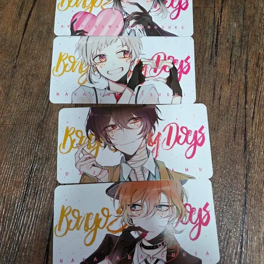 [BUNJANG] Bungo Stray Dogs Card Set (4 Types) / 문스독 굿즈-카드텍 4종