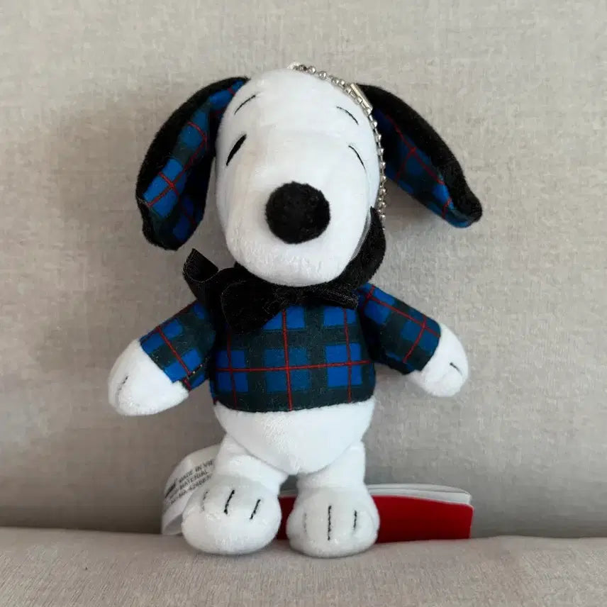 [BUNJANG] Snoopy Check Pattern Keychain / 체크 스누피 키링