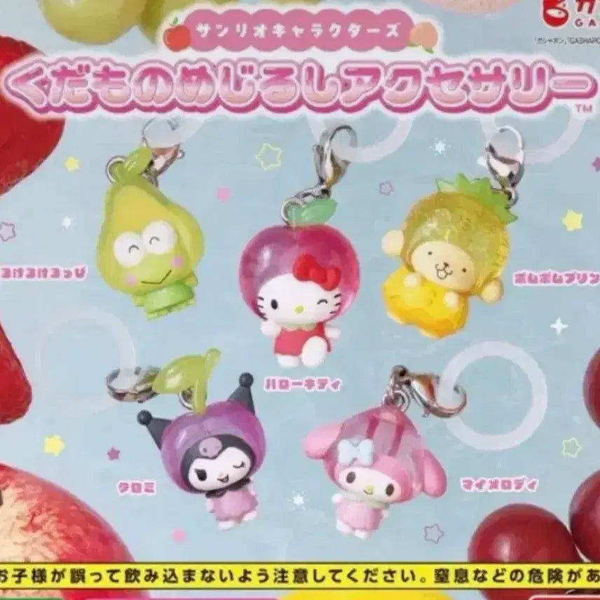 [BUNJANG] Sanrio Fruit Markers 5 Piece Full Set Bundle / 산리오 과일 메지루시 5종 풀셋 일괄