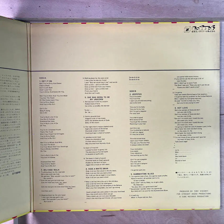 [BUNJANG] T. Rex Bolan Boogie 1972 LP / T. Rex Bolan Boogie Perfect 일본 1972년 LP
