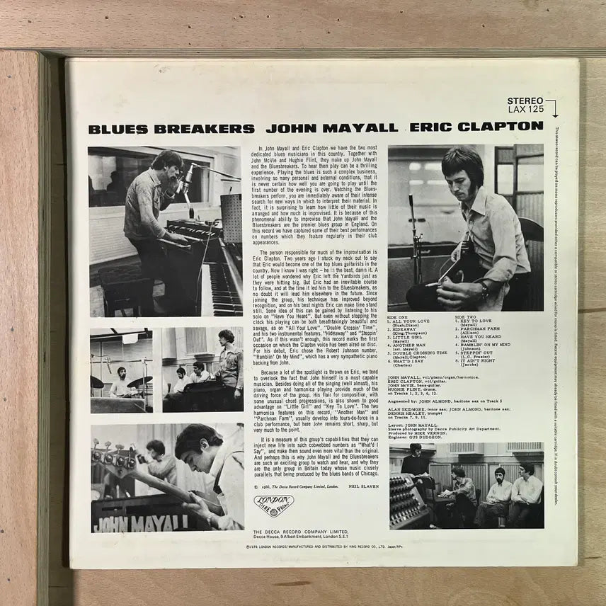 [BUNJANG] John Mayall with Eric Clapton Blues Breakers Japan 1978 LP / John Mayall With Eric Clapton 일본 1978년 LP