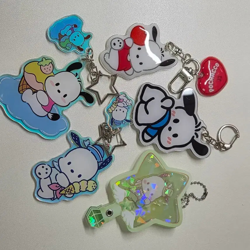 [BUNJANG] Sanrio Pochacco Acrylic Wand Keychain Bundle Set / 산리오 포차코 아크릴 요술봉 키링 일괄