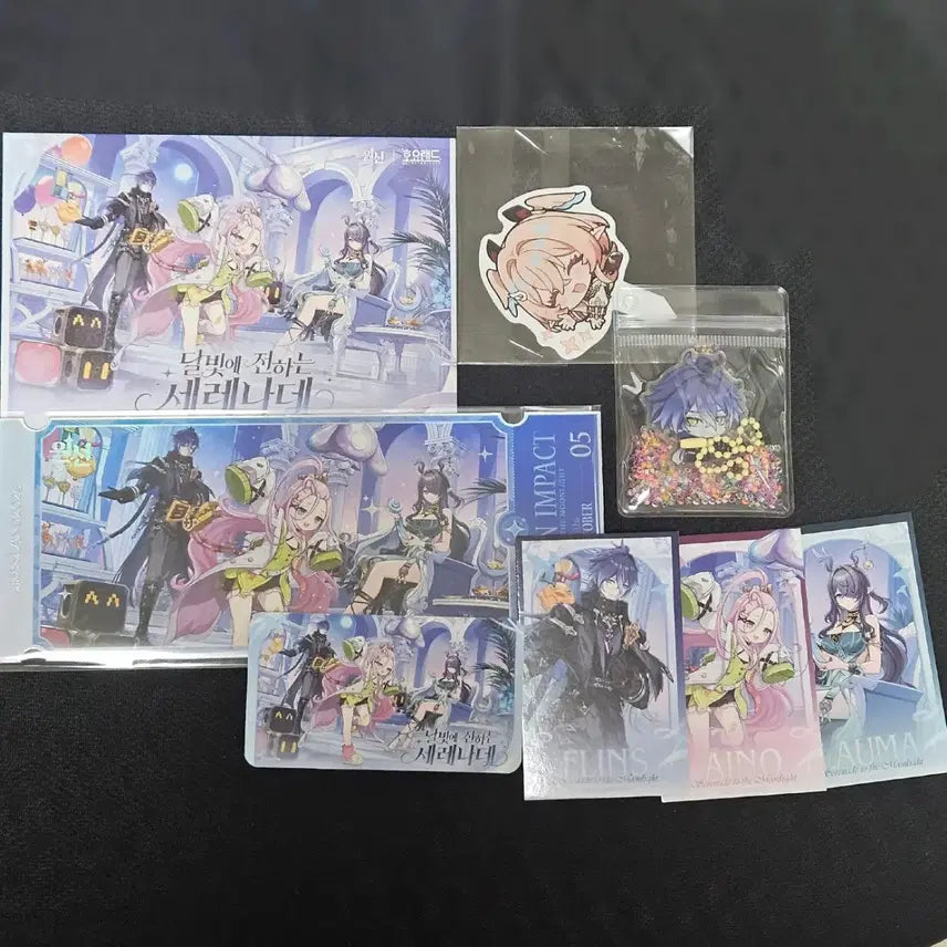 [BUNJANG] Genshin Impact HoyoLand Merchandise Bundle (Various Characters) / 원신 호요랜드 굿즈 일괄 판매 플린스 diy  린네아 도토레 아이노 이네파 라우마 여행자 아이테르 구매특전 엽서 홀로그램 티켓 푸드픽 포카