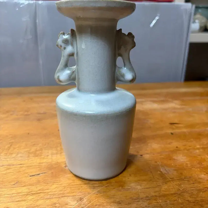 [BUNJANG] Authentic Ming/Qing Dynasty Transition Longquan Celadon Vase (Damaged Rim) / 진품 명말청초 용천요(입구 파손)