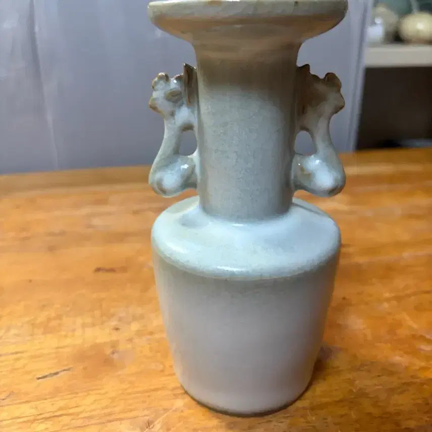 [BUNJANG] Authentic Ming/Qing Dynasty Transition Longquan Celadon Vase (Damaged Rim) / 진품 명말청초 용천요(입구 파손)