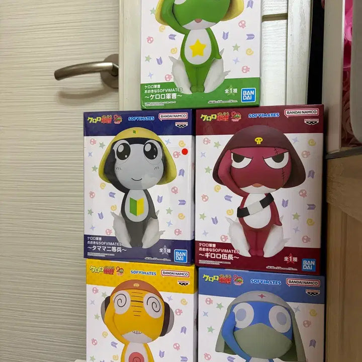 [BUNJANG] Keroro Big Sofubi Figure 5 Types Set Bundle (Sealed) / 케로로 빅 소프비 피규어 5종 세트 일괄 (미개봉)