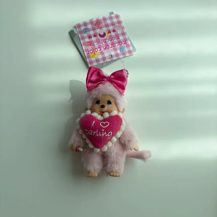 [BUNJANG] Monchhichi Macaron Pink Plush (Tag Included) / 마카롱 몬치치 핑크(택있음)