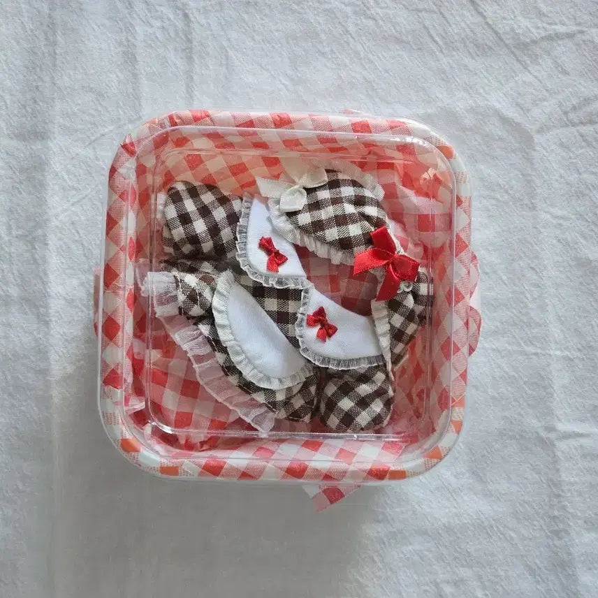 [BUNJANG] Butter Pudding Check Lovely 10cm Doll Clothes Brown / 버터푸딩 체크러블리 10cm 브라운