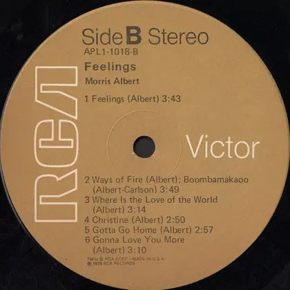 [BUNJANG] Morris Albert Feelings 1975 US First Press Vinyl / Morris Albert_US 초반_ " Feelings "