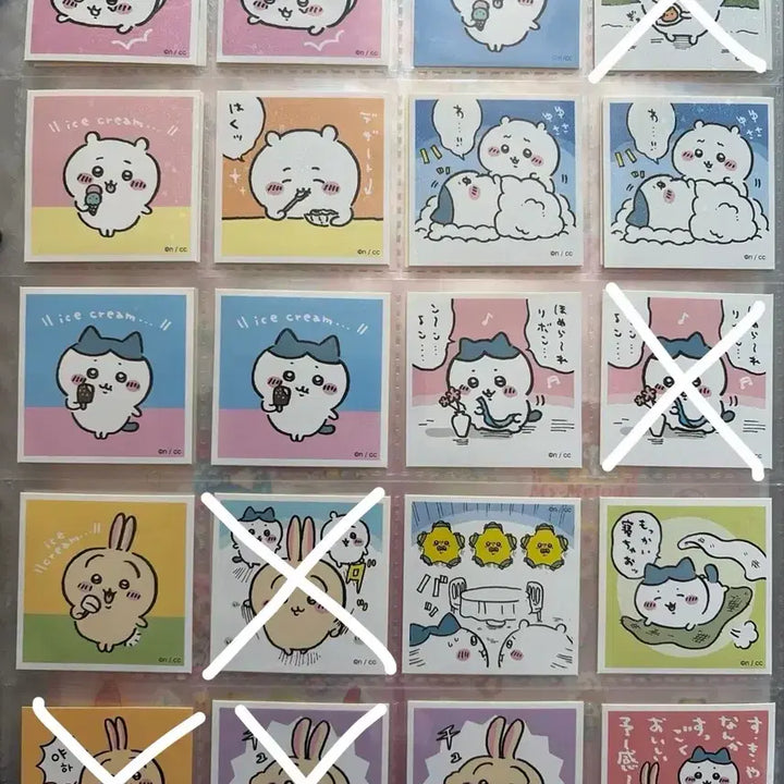 [BUNJANG] Chiikawa Hachiware Usagi Square Seal Sticker Set / 치이카와 사각 씰스티커 하치와레 우사기