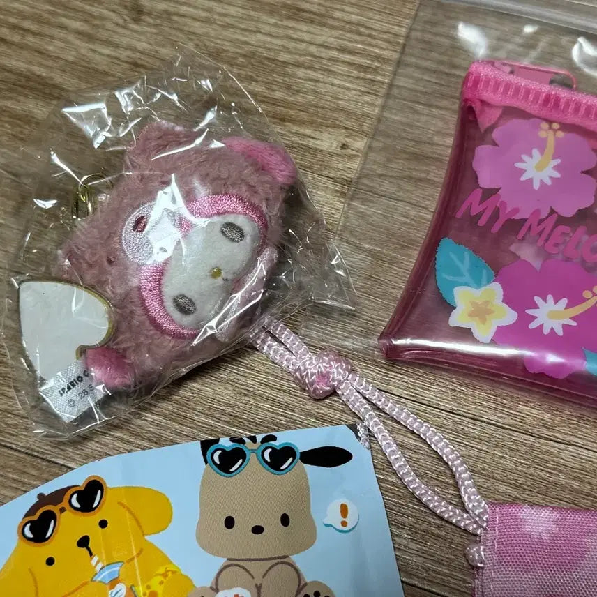 [BUNJANG] Sanrio Tanning My Melody Pouch &amp; Figure Gacha Set / 산리 태닝마이멜로디 파우치, 마이멜로디 피규어 가챠 세트
