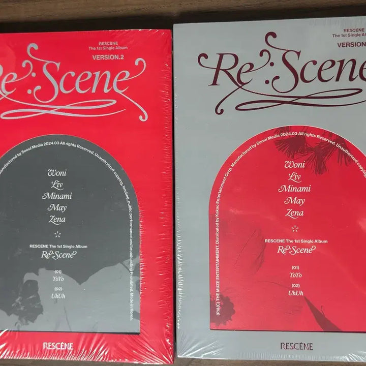 [BUNJANG] RESCENE Re:Scene Single Album Set (Version 1 &amp; 2) / RESCENE (리센느) - 싱글 1집 [Re:Scene] (세트)