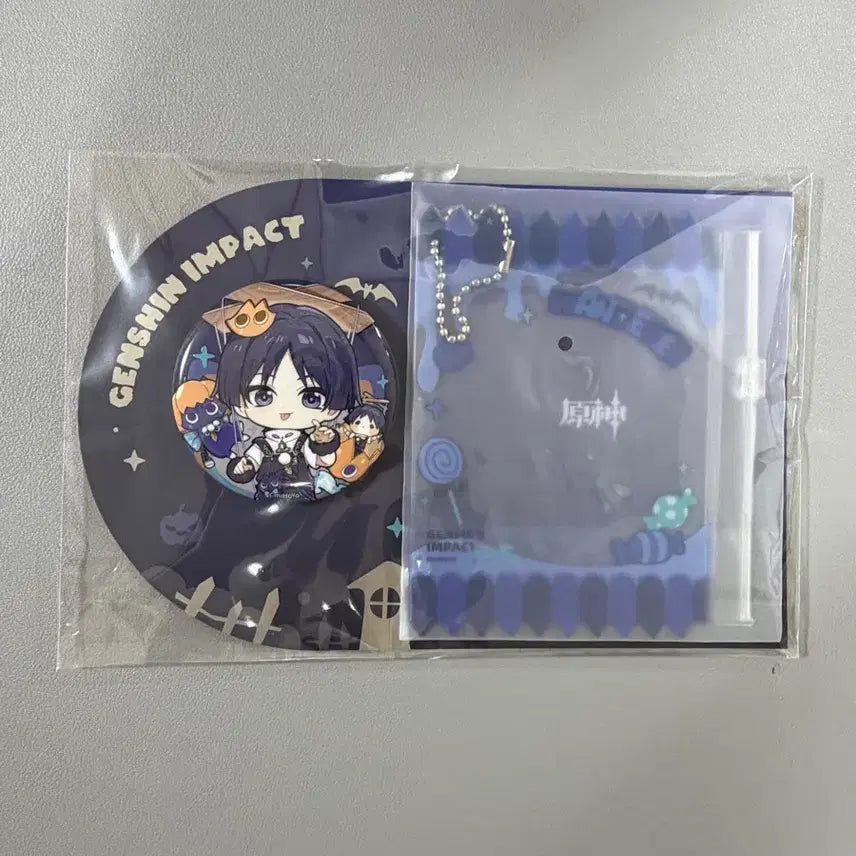 [BUNJANG] Genshin Impact Wanderer Canned Badge Pouch Set / 호요랜드 굿즈 방랑자 캔뱃지 파우치세트 양도
