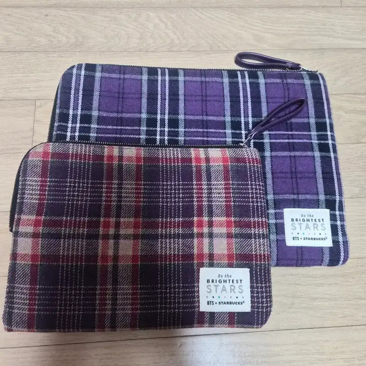 [BUNJANG] BTS x Starbucks Collaboration Tartan Check Pouch Set (2 Types) / 