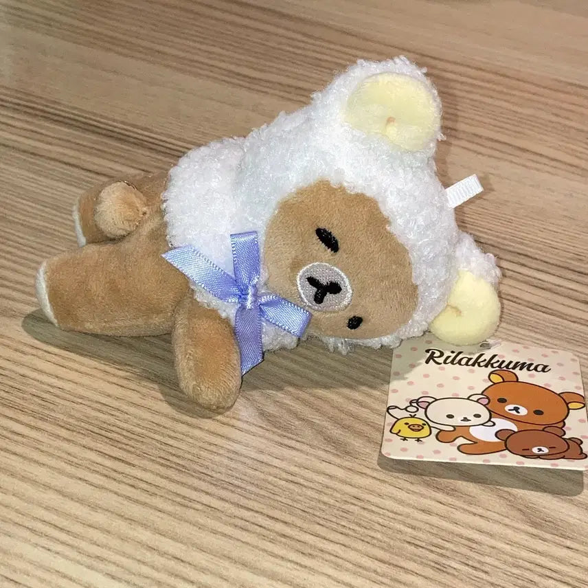 [BUNJANG] San-X Rilakkuma Sleeping Plush Keychain / 산엑스 리락쿠마 양 엎드린 눈감은 낮잠 인형 키링