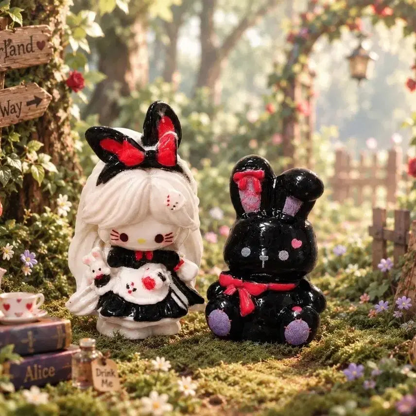[BUNJANG] Alice Kitty Figure and Rabbit Figure Set / 앨리스 키티 피규어 소품 세트
