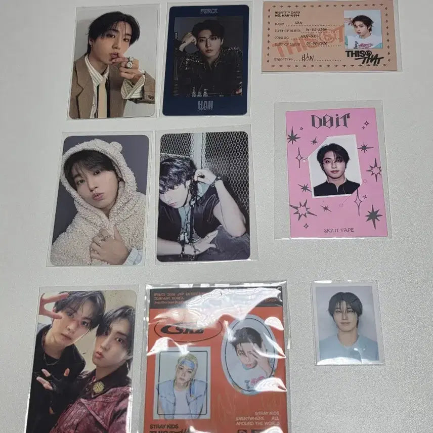 [BUNJANG] Stray Kids Han Photocard Bundle Set / 스트레이키즈 스키즈 한 포토카드 포카 증사 두잇 force karma this&amp;that 디댓 일괄 양도