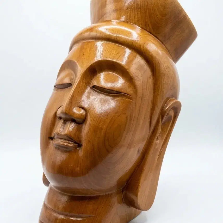 [BUNJANG] Wooden Buddha Face Wall Hanging Decor / 나무 불면 벽걸이 장식품