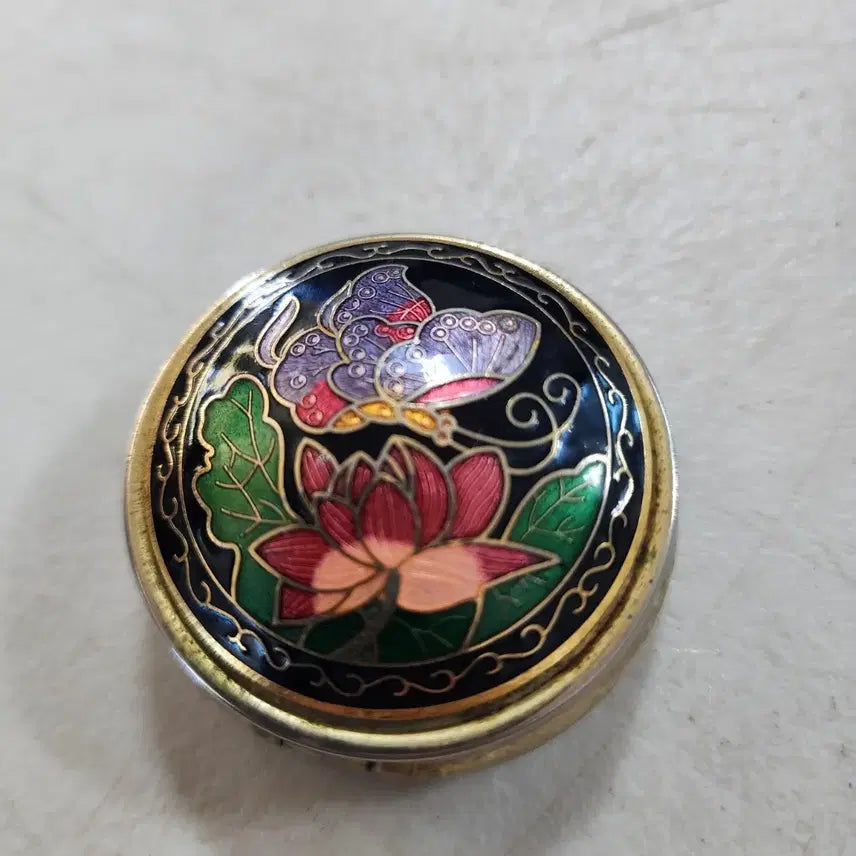 [BUNJANG] Vintage Enamel Box Diameter 5cm / 빈티지 사용제 칠보합 지름5cm