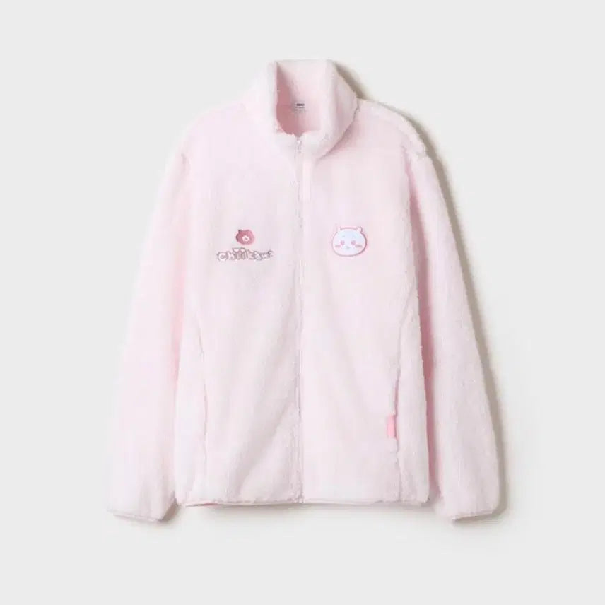 [BUNJANG] SPAO Chiikawa Basic Fleece Zip-Up Pink / 스파오 먼작귀 치이카와 베이직 퍼플리스 집업 핑크 후리스
