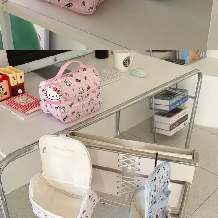 [BUNJANG] Hello Kitty Hook Cosmetic Pouch Travel Bag Sky Blue / 헬로키티 후크형 코스메틱 파우치백 여행용 파우치 스카이블루