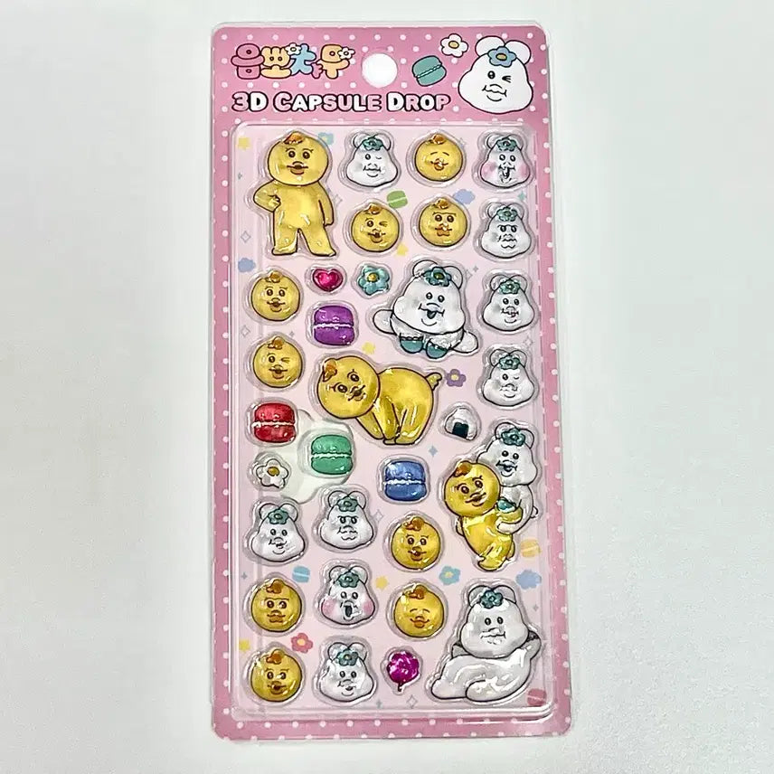 [BUNJANG] Umbbochamu 3D Capsule Drop Stickers / 음뽀챠무 3D 캡슐드롭 스티커