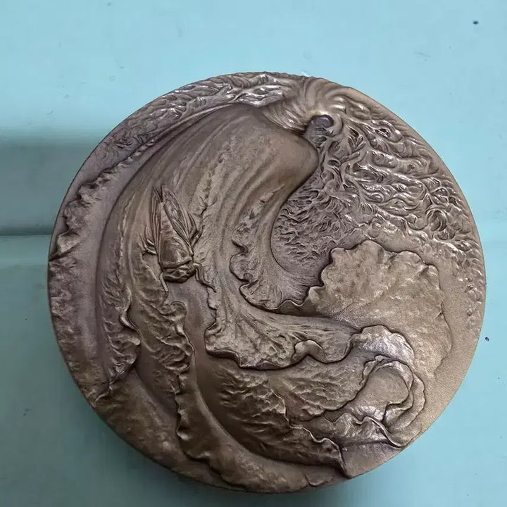 [BUNJANG] Bokrokbaekja Brass Medallion / 복록백재 적동 기념품