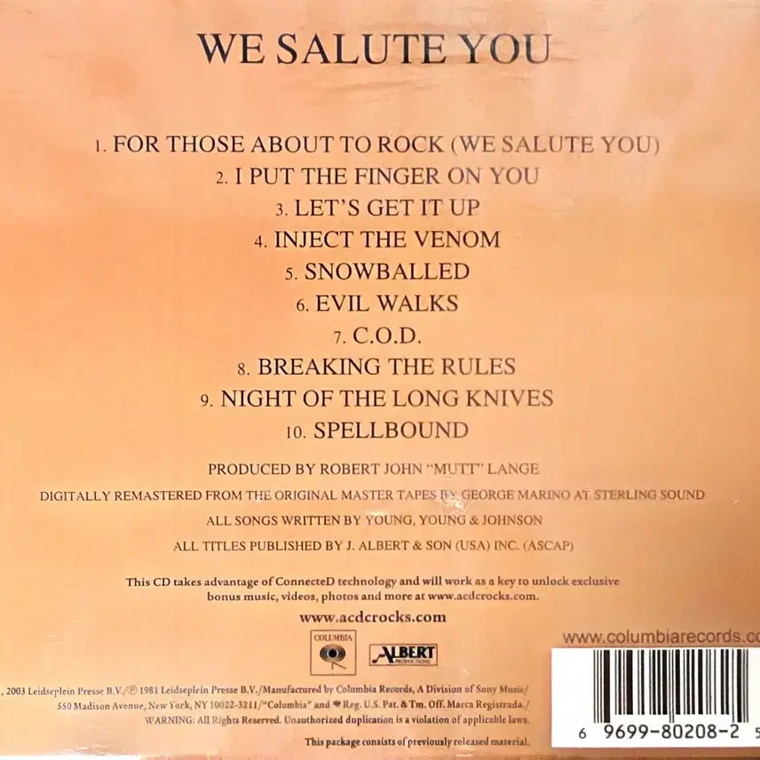 [BUNJANG] AC/DC For Those About To Rock CD (Remasters Version) / AC/DC CD