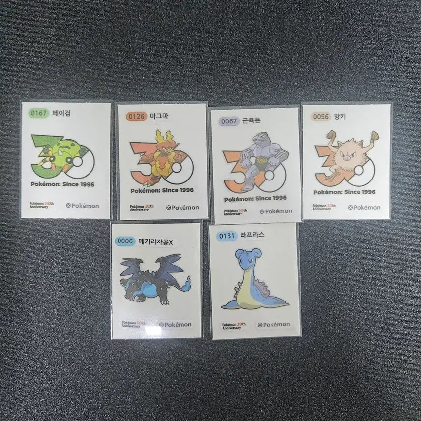 [BUNJANG] Pokemon 30th Anniversary Sticker Bundle Set / 포켓몬 30주년 띠부실  6개 일괄