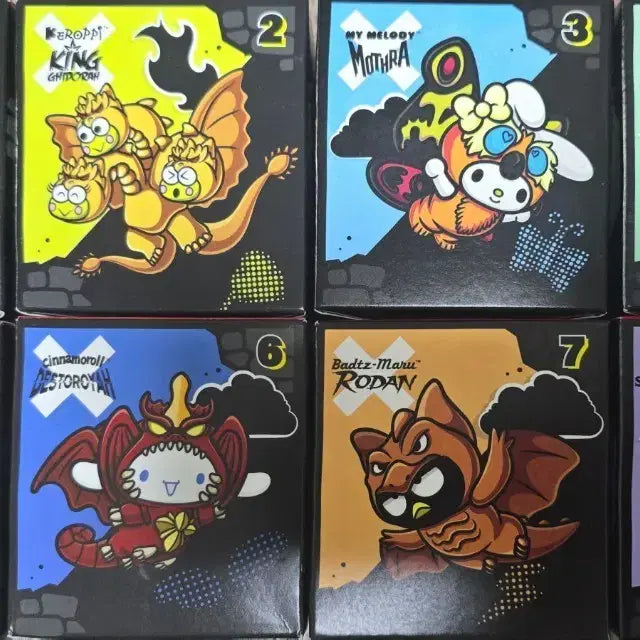 [BUNJANG] Sanrio x Godzilla Hello Kitty 8 Figure Set / 헬로키티 고질라 산리오  피규어 8종 세트