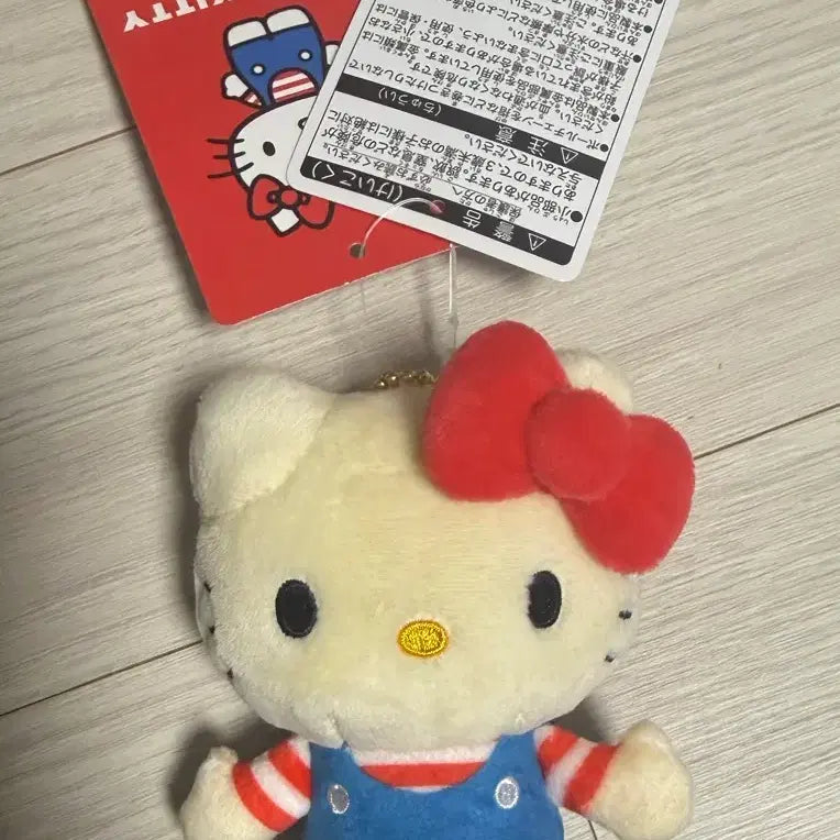 [BUNJANG] Hello Kitty Overalls Mascot Doll Keychain / 키티 마스코트 인형 키링