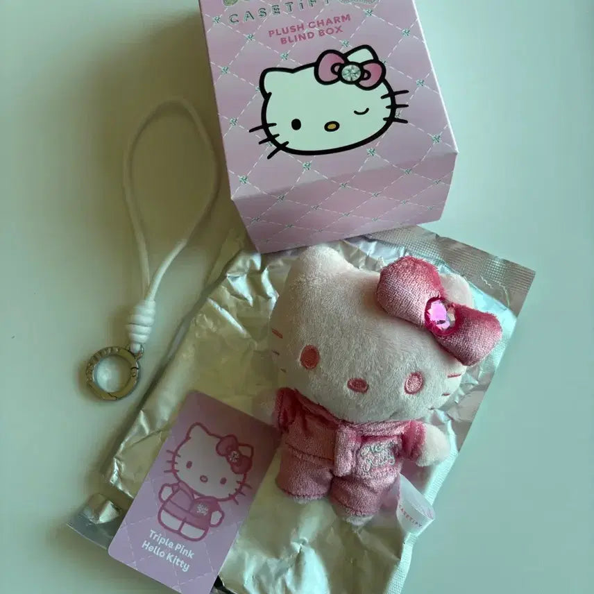 [BUNJANG] Casetify Hello Kitty Plush Charm Triple Pink / 케이스티파이 헬로키티 플러시 참 트리플 핑크