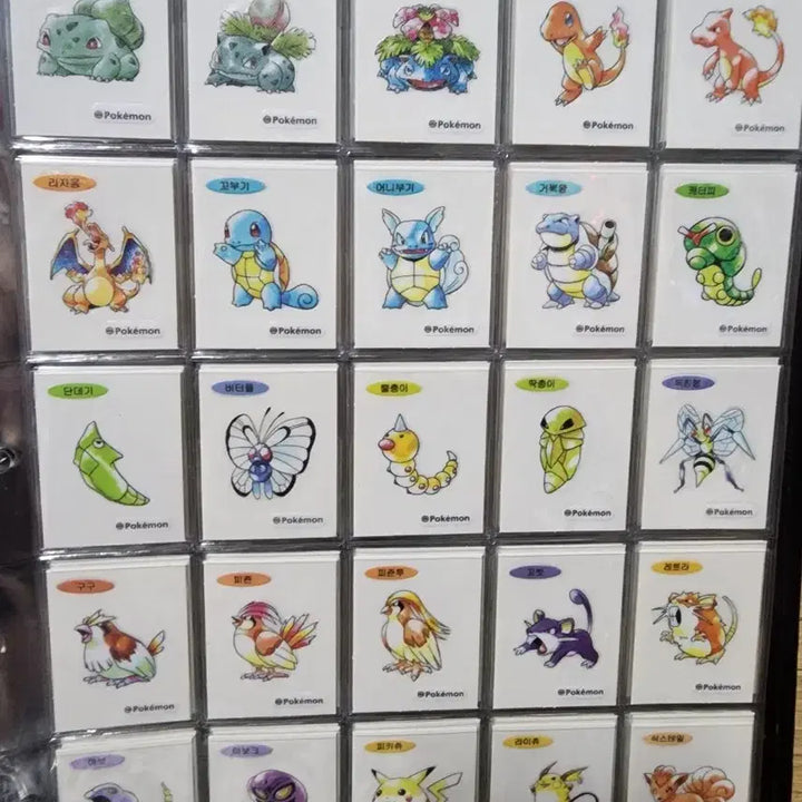 [BUNJANG] Pokemon 30th Anniversary Artwork Full Set (100 Types) + 100 OPP Film Sheets / 포켓몬 띠부씰 30주년 아트웍 100종 전종 세트+opp필름100장