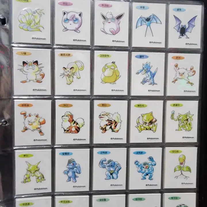 [BUNJANG] Pokemon 30th Anniversary Artwork Full Set (100 Types) + 100 OPP Film Sheets / 포켓몬 띠부씰 30주년 아트웍 100종 전종 세트+opp필름100장
