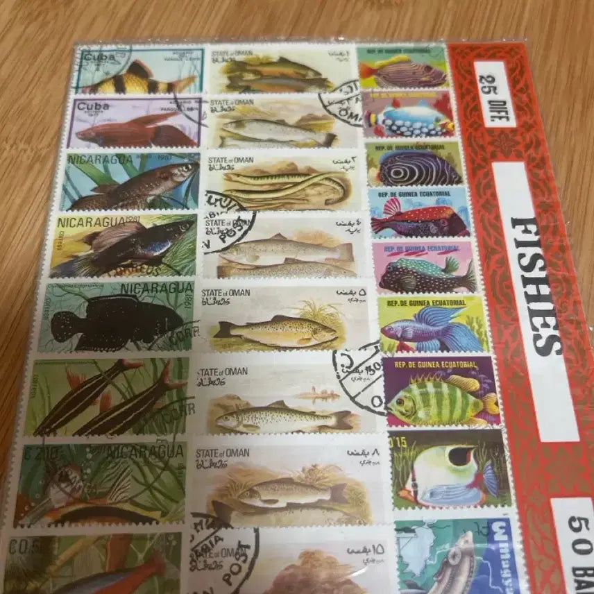 [BUNJANG] Fish Stamp Set / 물고기 우표 세트