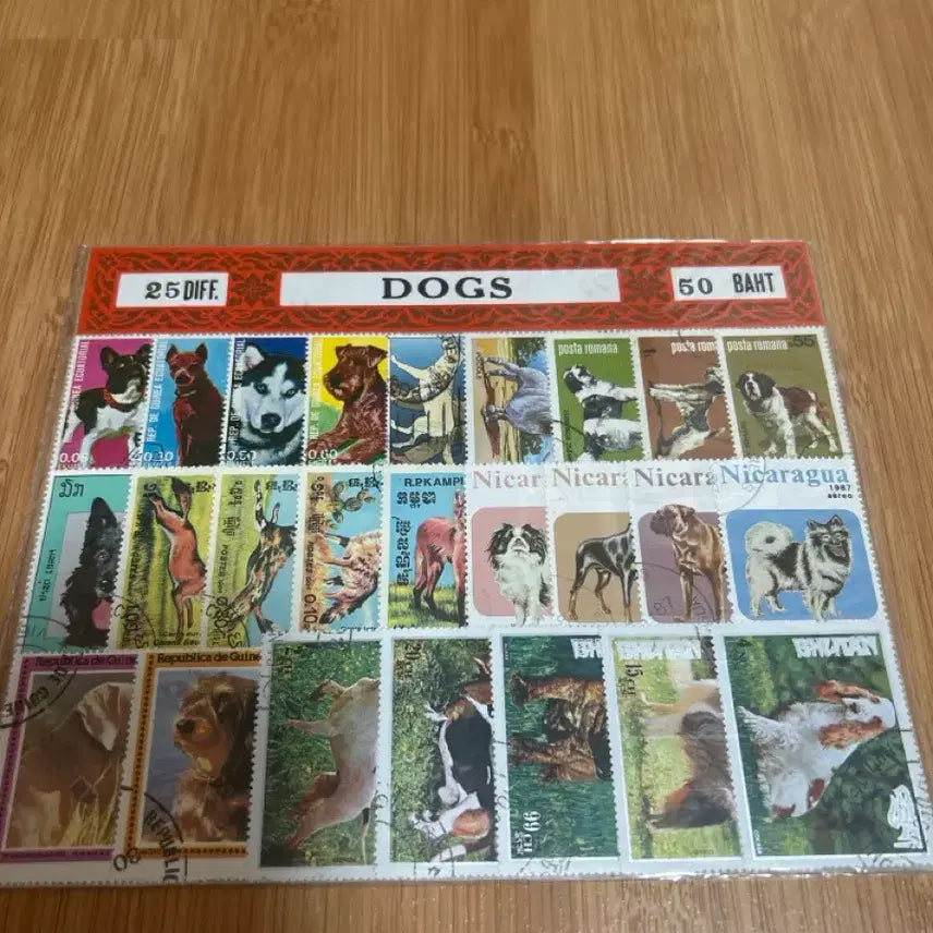 [BUNJANG] Dog Breed Encyclopedia Stamp Set (25 Types) / 도그 도감 우표 세트 25종