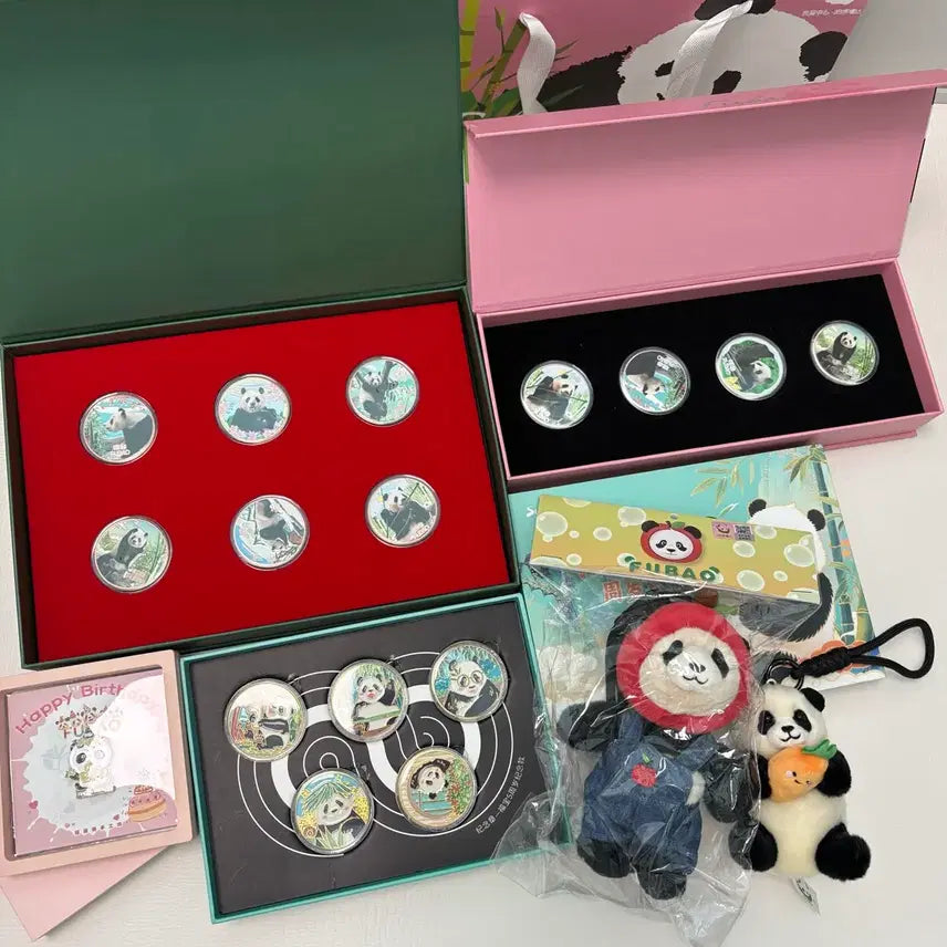 [BUNJANG] Fu Bao Coin Set Plush Bundle Set / 푸바오 주화세트 인형 일괄판매